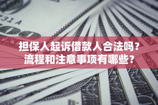 武汉担保人起诉借款人合法吗？流程和注意事项有哪些？