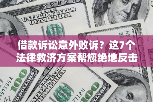 武汉借款诉讼意外败诉？这7个法律救济方案帮您绝地反击！