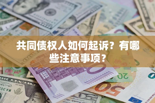 武汉共同债权人如何起诉？有哪些注意事项？